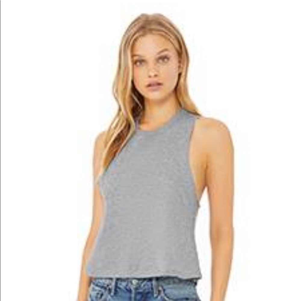 Bella+Canvas Cropped Racerback Festival Tank Sz S